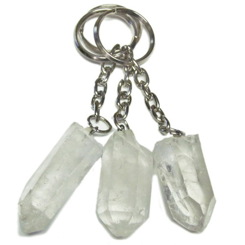 Mineral Keychains - Clear Quartz Rough Point (12)