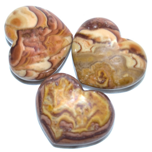 BACKORDER - Puffy Heart Stones - Bamboo Leaf Agate (6)