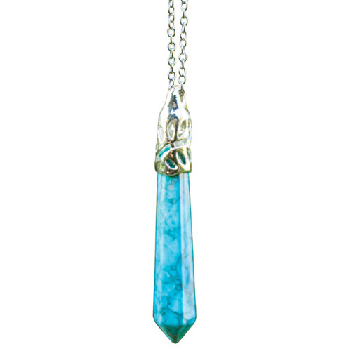 Point Pendant with Filigree Cap - Turquoise Howlite