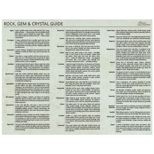 BACKORDER - Merchandise Aid - Crystal / Gems Description Chart