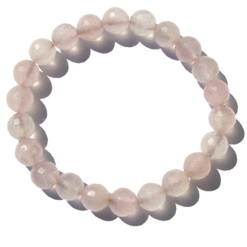 Gemstone Faceted Bead Bracelet - Rose Quartz