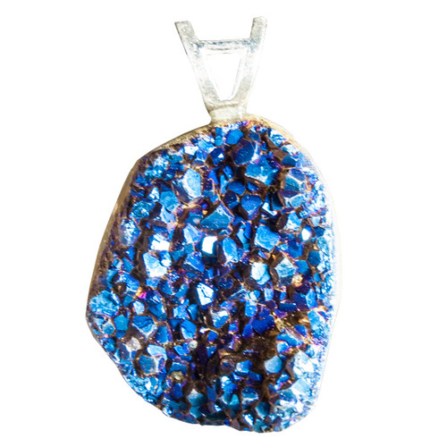 Agate Druze Pendant - Blue