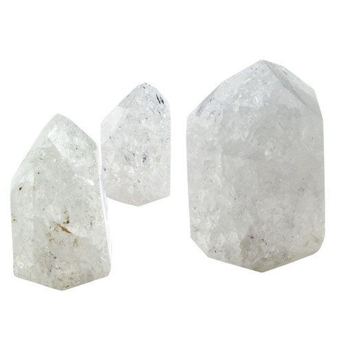Polished Point - Cracked Clear Quartz - Medium