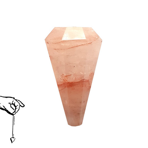 Faceted Pendulum - Red Hematoid Quartz