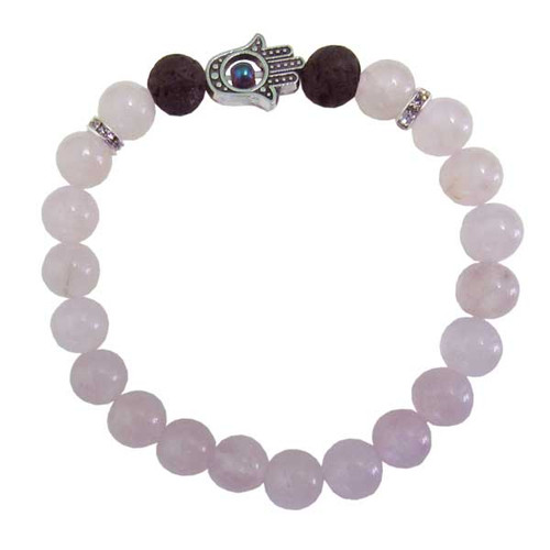 Hamsa Bracelet - Rose Quartz