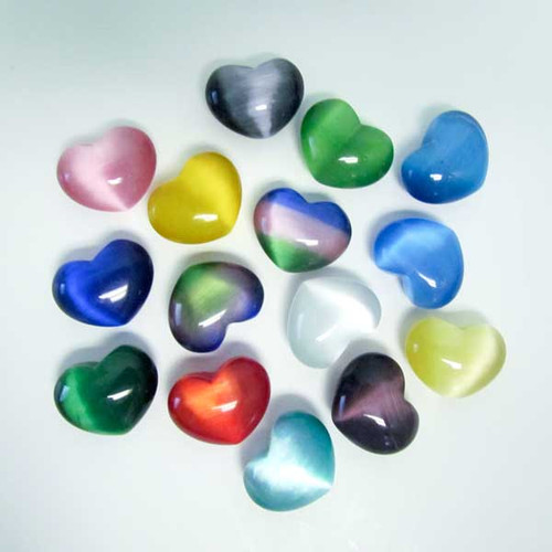 BACKORDER - Mini Hearts - Cats Eye 30 mm (10)