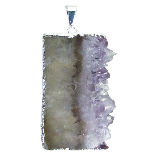 Slice Pendant - Amethyst Druze Slice (Vertical)