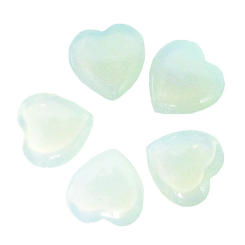 Mini Hearts - Opalite 25 mm (12)