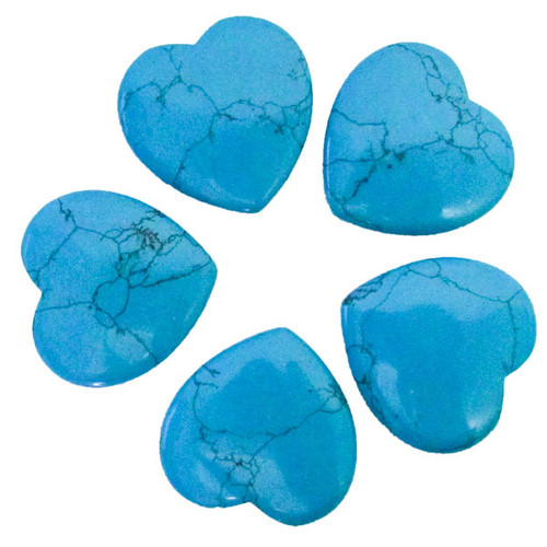 Mini Hearts - Turquoise Howlite 35 mm (12)