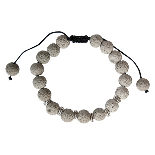 Grey Lava Bead Bracelet