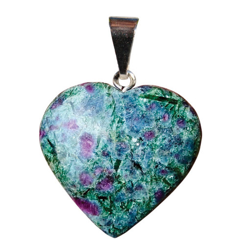 Gemstone Heart Pendant - Ruby Fuchsite / Kyanite Gemstone Heart Pendant - Ruby Fuchsite / Kyanite