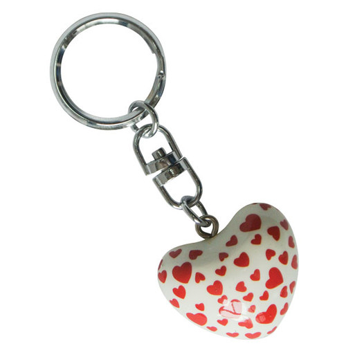 Harmony Heart Keychain - White - Red Hearts (6) Harmony Heart Keychain - White - Red Hearts (6)