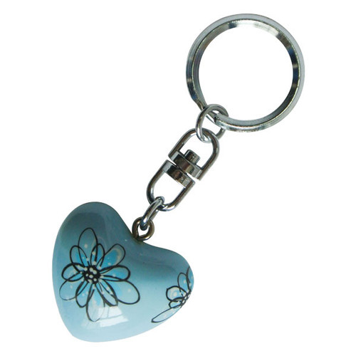 Harmony Heart Keychain - Light Blue - Flowers (6)