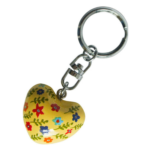 Harmony Heart Keychain - Yellow - Multi Flower (6) Harmony Heart Keychain - Yellow - Multi Flower (6)