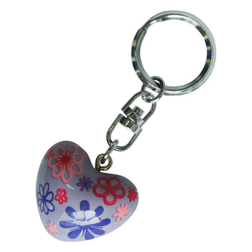 Harmony Heart Keychain - Purple -Flowers (6) Harmony Heart Keychain - Purple -Flowers (6)