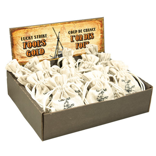 Fools Gold Pyrite Pouch Display (24/display) Fools Gold Pyrite Pouch Display (24/display)