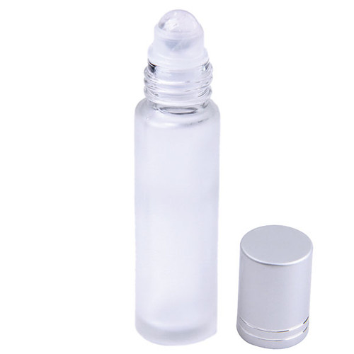 Essential Oil Roller Bottle - Clear Quartz Sphere