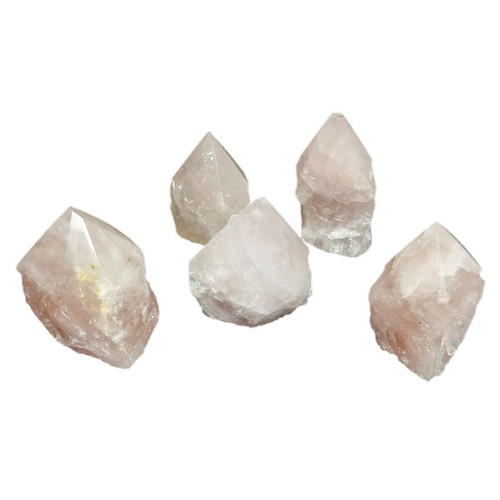 Cut Base Top Polish Point - Rose Quartz