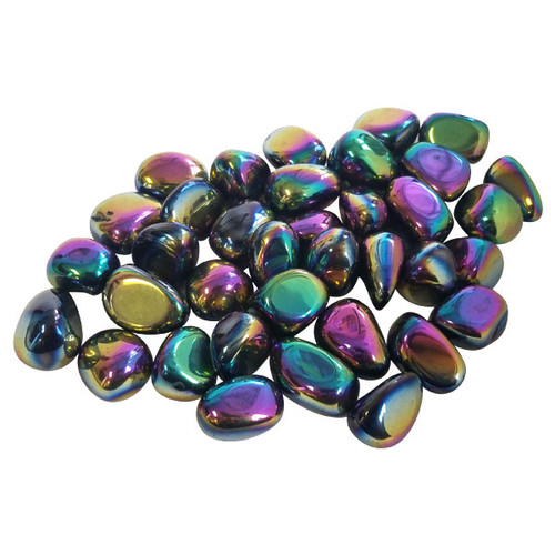 Tumbled Stone - Black Obsidian Aura (1 lb) Tumbled Stone - Black Obsidian Aura (1 lb)