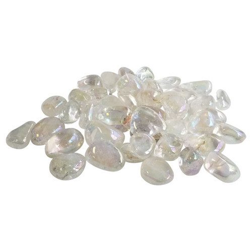 Tumbled Stone - Clear Quartz Rainbow Aura (1 lb) Tumbled Stone - Clear Quartz Rainbow Aura (1 lb)