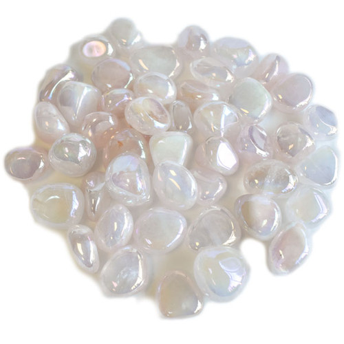 Tumbled Stone - Rose Quartz Rainbow Aura (1 lb)