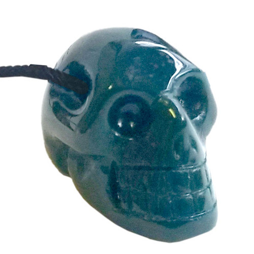 Drilled Skull Pendant - Bloodstone