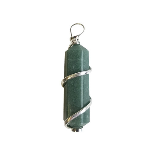 Silver Twist Point Pendant - Green Quartz Silver Twist Point Pendant - Green Quartz