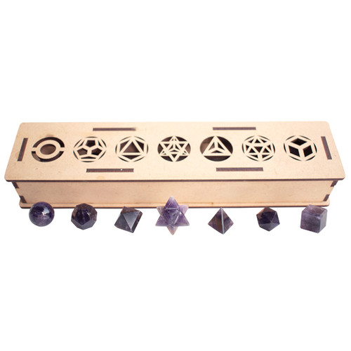 Platonic Solids 7 Piece Set - Amethyst