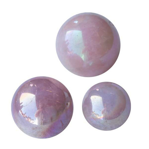 Gemstone Spheres - Rose Quartz Laser Aura