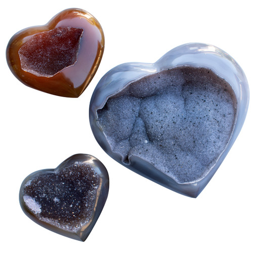 Polished Edge Heart - Agate Druze (Medium / Large) Polished Edge Heart - Agate Druze (Medium / Large)