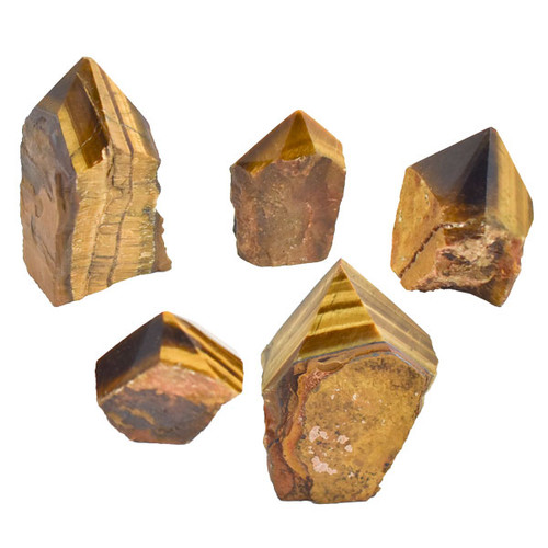 Cut Base Top Polish Point - Gold Tigereye