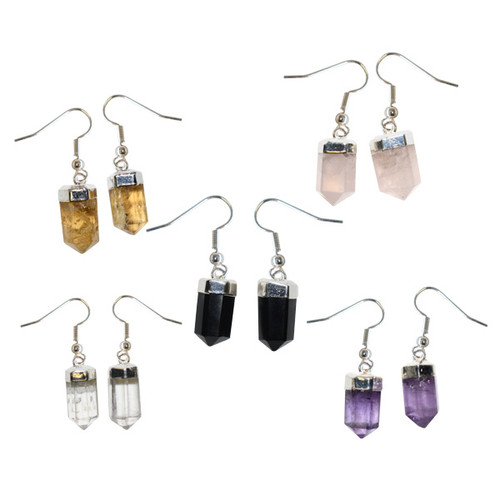Earrings - Assorted Polished Faceted Point (5) Earrings - Assorted Polished Faceted Point (5)