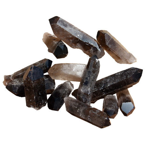 Pre-Bagged Rough Minerals - Dark Smokey Quartz Points - Mixed Sizes (1 lb)