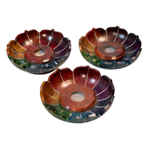 Soapstone Chakra Lotus Incense Holder (3)