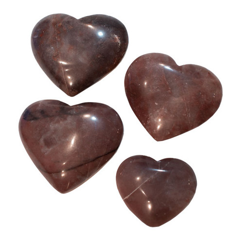 Specialty Puffy Heart - Dark Red Hematoid Quartz Specialty Puffy Heart - Dark Red Hematoid Quartz