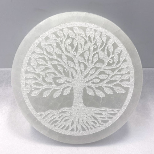 Selenite Charging Plate - Tree of Life 10 cm