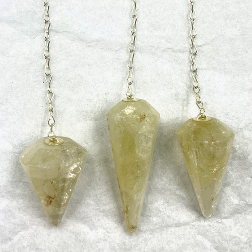 Faceted Pendulum - Light Citrine Faceted Pendulum - Light Citrine