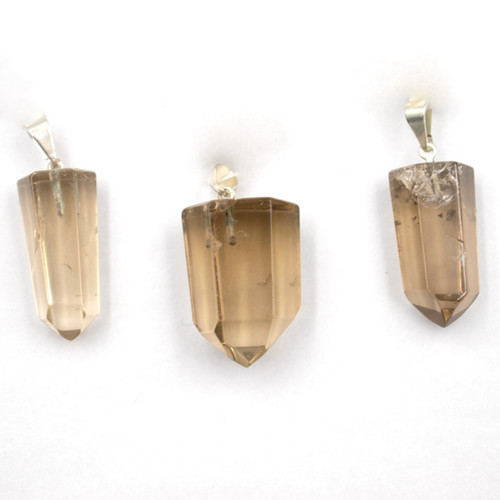 Polished Point Bail Pendant - Natural Citrine