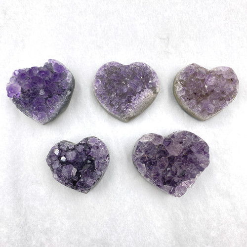 Polished Edge Hearts - Amethyst Cluster XSmall (5)