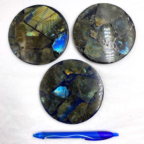 Mosaic Plates - Labradorite Round (10 cm) Mosaic Plates - Labradorite Round (10 cm)