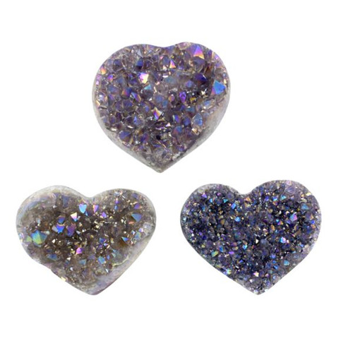 BACKORDER - Polished Edge Hearts - Angel Aura Amethyst Cluster (Small)