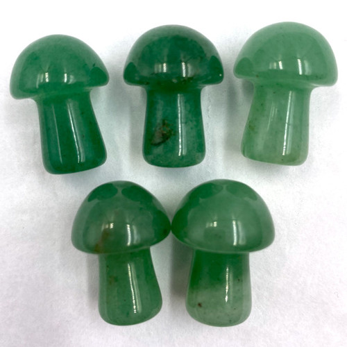 Carved Pocket Stone Mushrooms - Green Aventurine (5) Carved Pocket Stone Mushrooms - Green Aventurine (5)