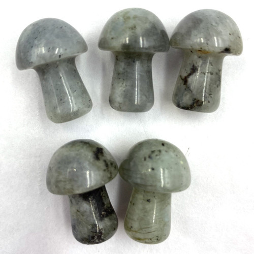 Carved Pocket Stone Mushrooms - Labradorite (5)