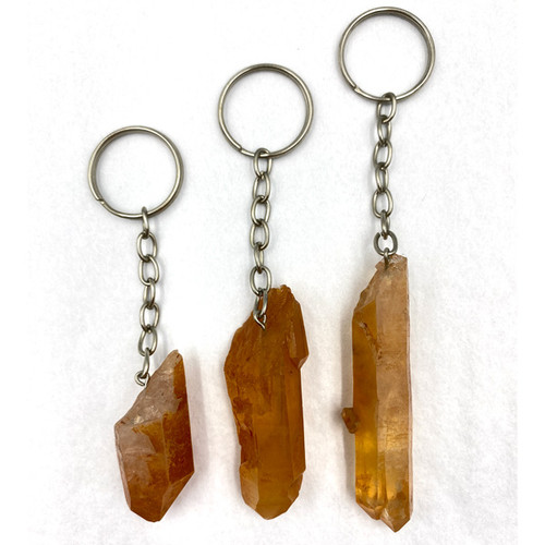 Mineral Keychains - Tangerine Quartz Rough Point (12)