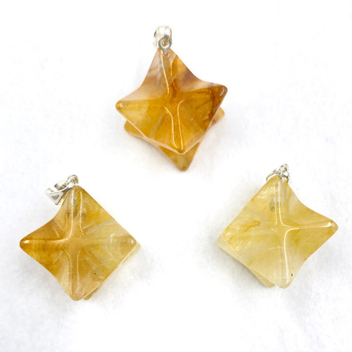 Merkaba Pendant - Golden Healer Quartz Merkaba Pendant - Golden Healer Quartz