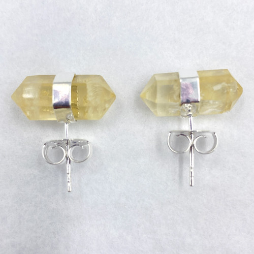 Stud Earrings - Citrine Double Terminated Point