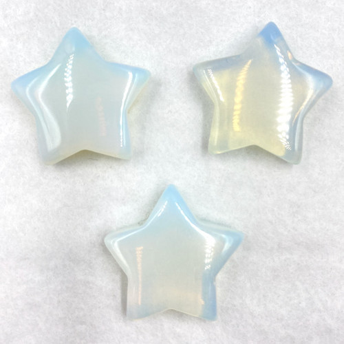 Carved Pocket Stone Stars - Opalite (30 mm)