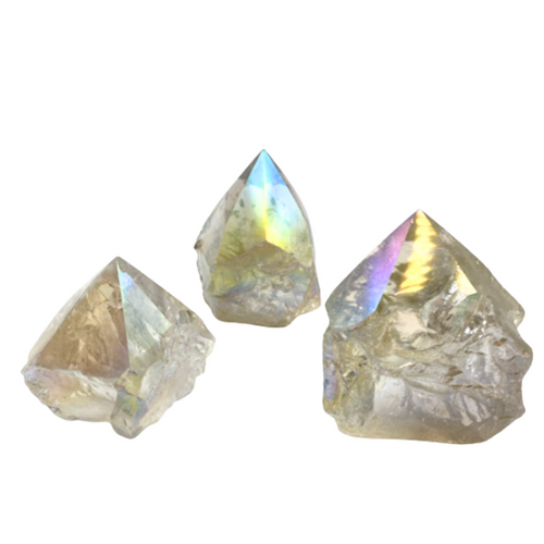 Cut Base Top Polish Point - Angel Aura Clear Quartz