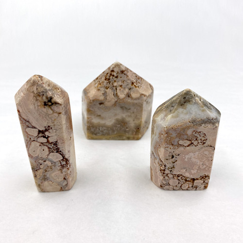 BACKORDER - Polished Point - Rose Amethyst with Marble Jasper Small