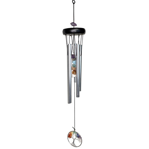 Chakra Stone Chime - Tree of Life with Rough Stones